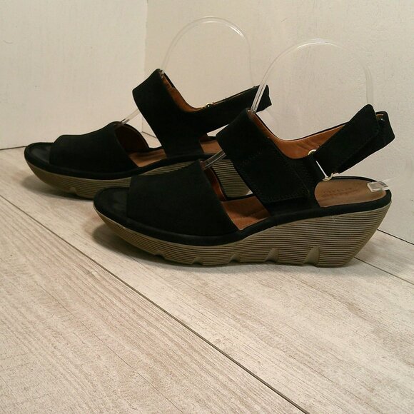 Clarks Women's Black Nubuck Clarene Allure Adjustable Ankle Strap Size 8 - Picture 8 of 10